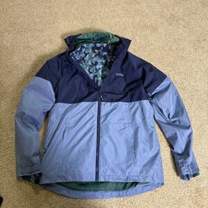NWT Boys Eddie Bauer‎ 3-in-1 Jacket Coat Zip Off Lightweight Navy Blue 18/20